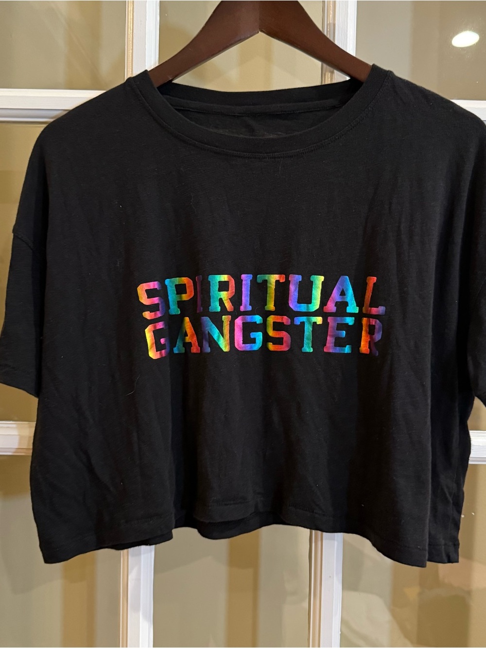 Spiritual Gangster Tee Cropped Rainbow Colors